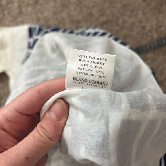 NWT Island Company 100% Linen Hydra Dress Sz XS Blue White Seabed - Picture 14 of 14